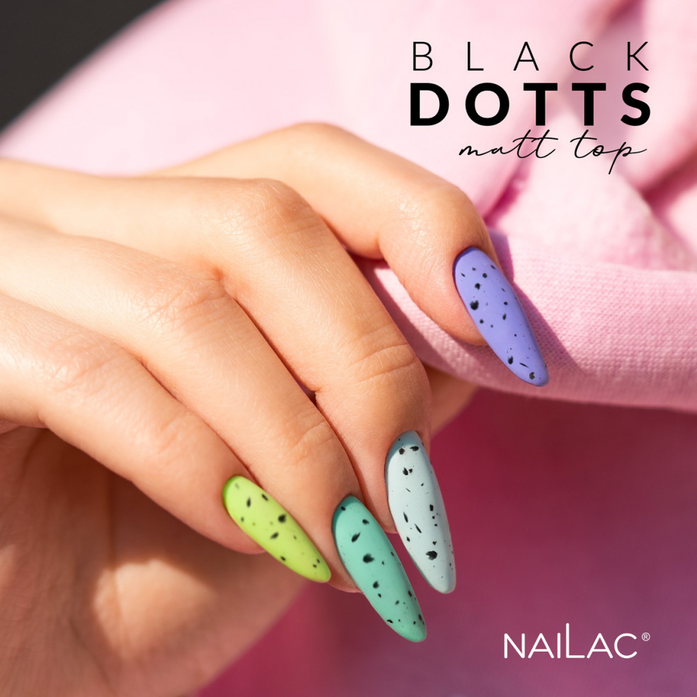 Black Dotts Matt TOP NaiLac 7ml NaiLac - 3 Black Dotts Matt TOP NaiLac 7ml NaiLac - 3