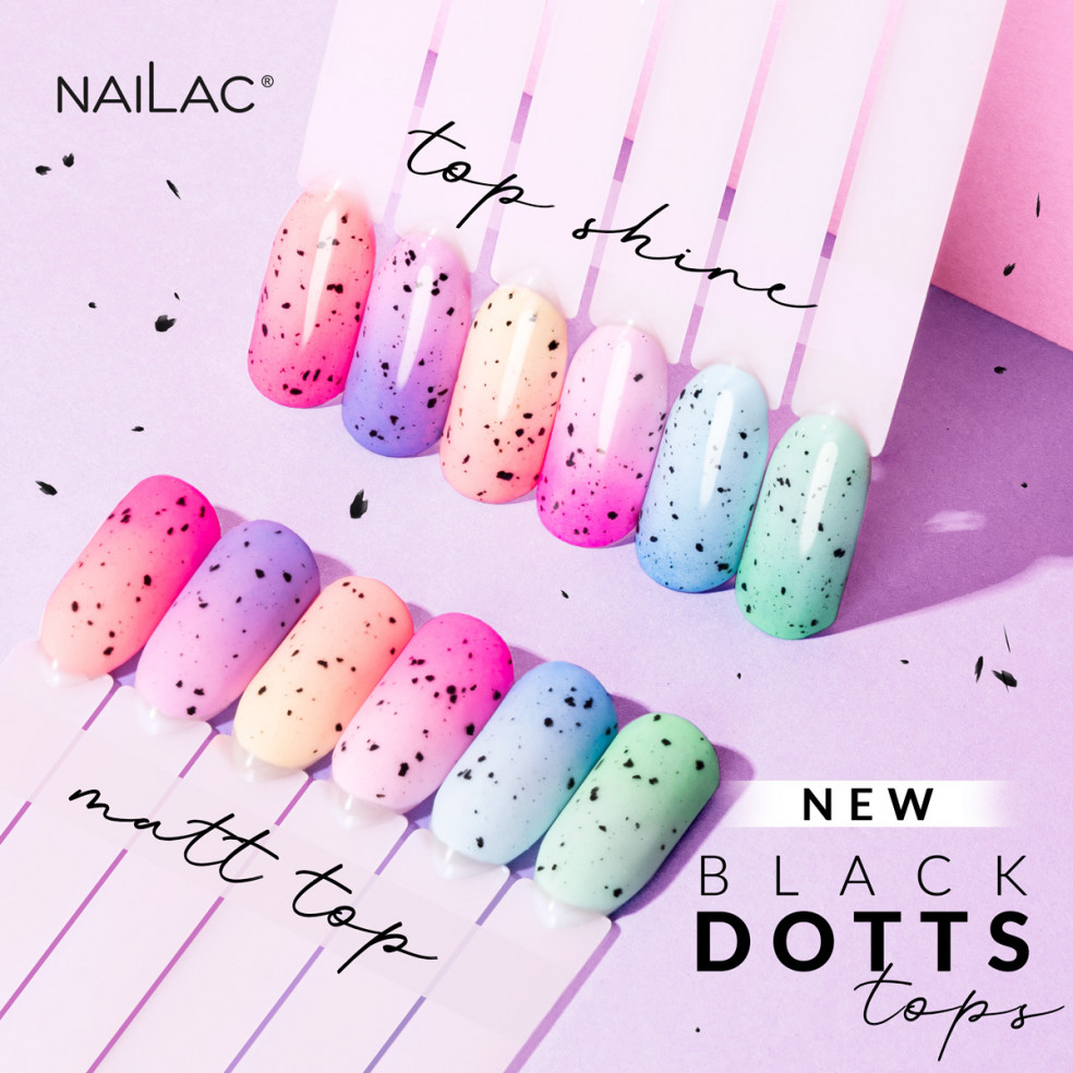 Black Dotts Matt TOP NaiLac 7ml NaiLac - 5 Black Dotts Matt TOP NaiLac 7ml NaiLac - 5