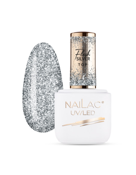 Hybrid top coat Flash Silver Top 7ml NaiLac