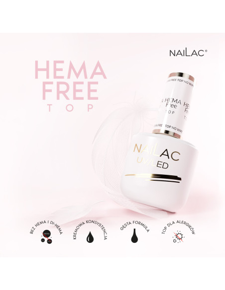 Hema Free Hybrid top coat - No Wipe NaiLac 7ml