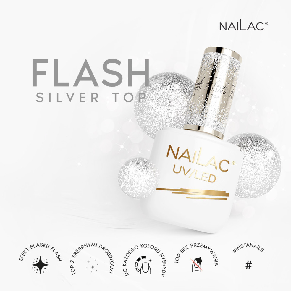 Hybrid top coat Flash Silver Top 7ml... Hybrid top coat Flash Silver Top 7ml...