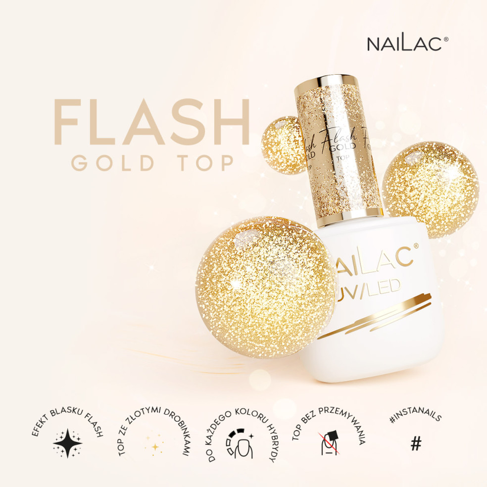 Hybrid top coat Flash Gold Top 7ml... Hybrid top coat Flash Gold Top 7ml...