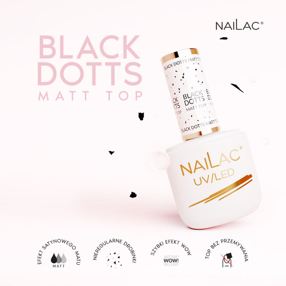 Top hybrydowy Black Dotts Matt TOP NaiLac 7ml