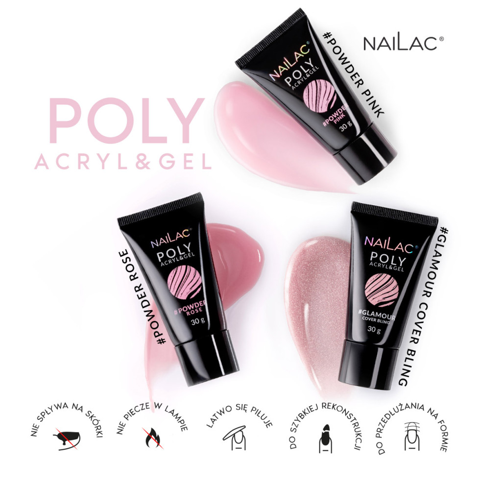 Poly Acryl&Gel #Powder Pink NaiLac 30g