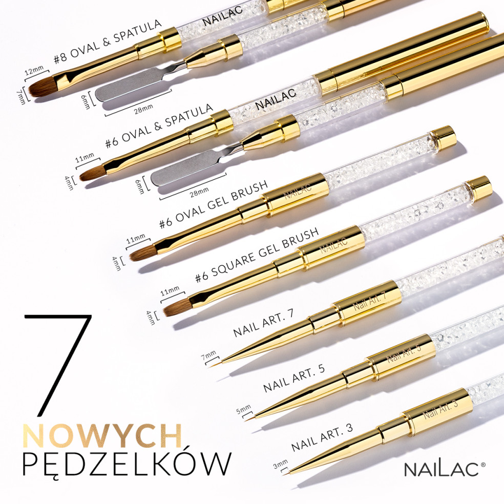 Pędzelek #8 Oval & Spatula NaiLac Pędzelek #8 Oval & Spatula NaiLac