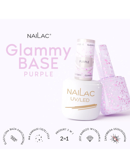 Baza kauczukowa Glammy Base Purple NaiLac 7ml