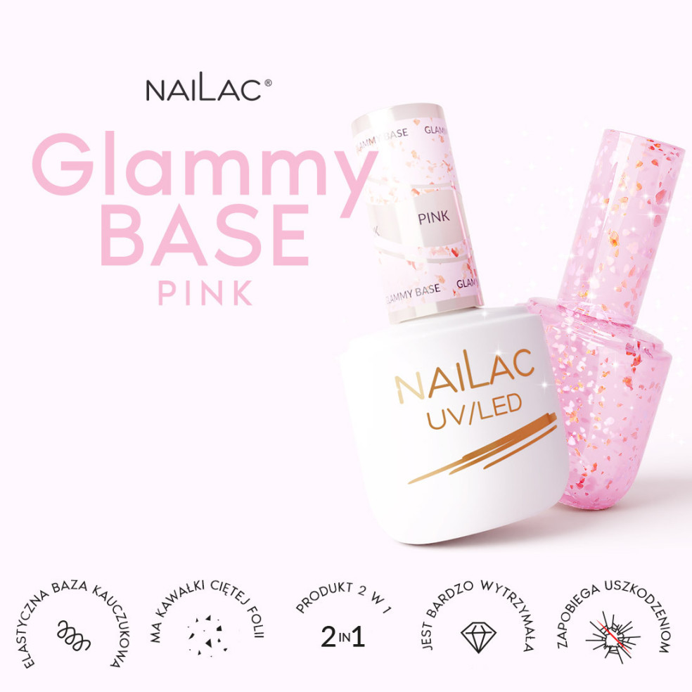 Rubber Base Glammy Base Pink NaiLac 7ml