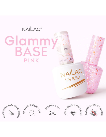 Rubber Base Glammy Base Pink NaiLac 7ml
