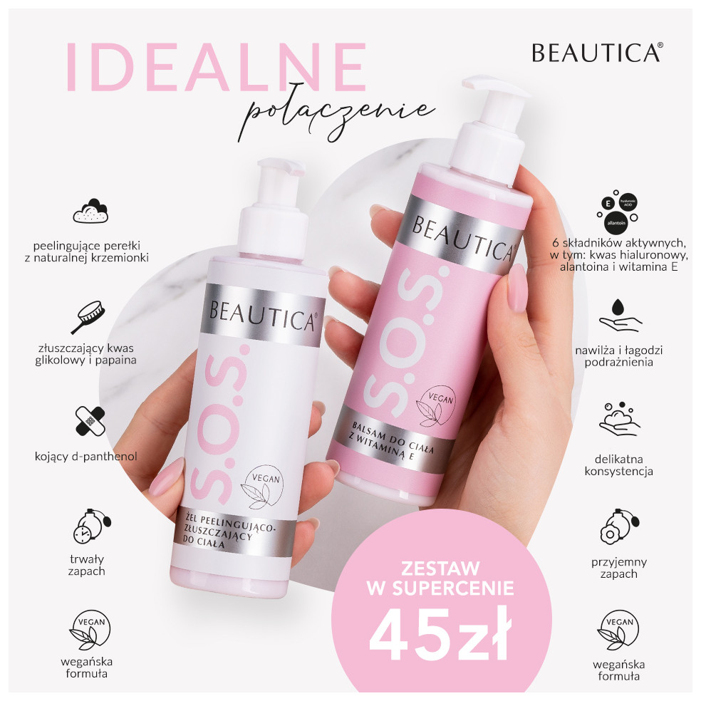 Zestaw S.O.S. - balsam i żel peelingujący 200ml BEAUTICA - 2