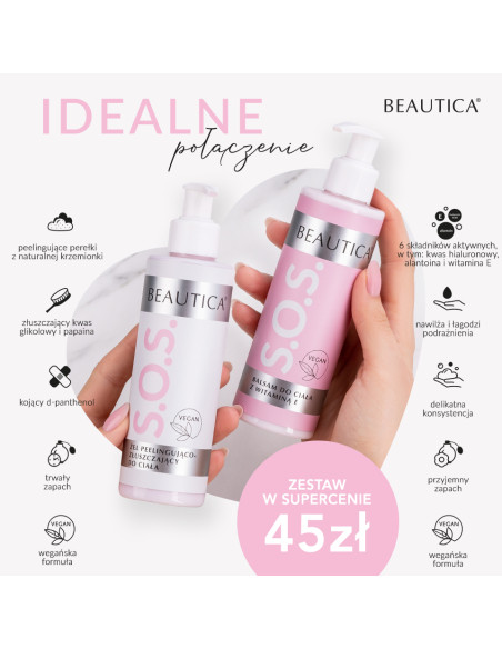 Zestaw S.O.S. - balsam i żel peelingujący 200ml BEAUTICA - 2
