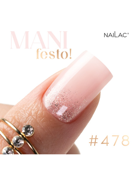 Zdobienie princess nails wykonane za pomocą lakieru hybrydowego rose gold