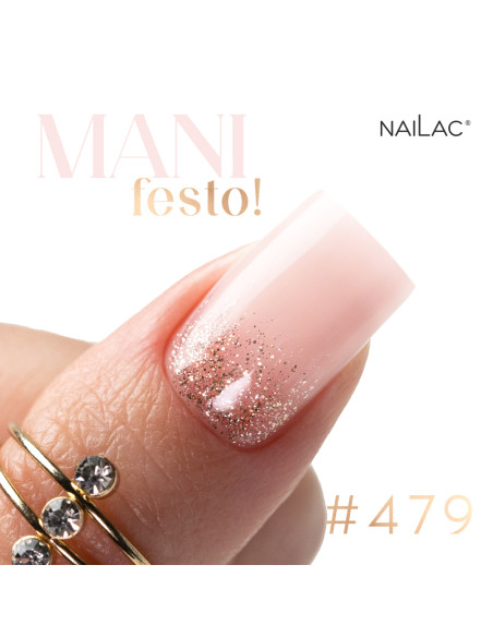 Zdobienie wykonane za pomocą lakieru hybrydowego w kolorze rose gold Zdobienie wykonane za pomocą lakieru hybrydowego w kolorze rose gold