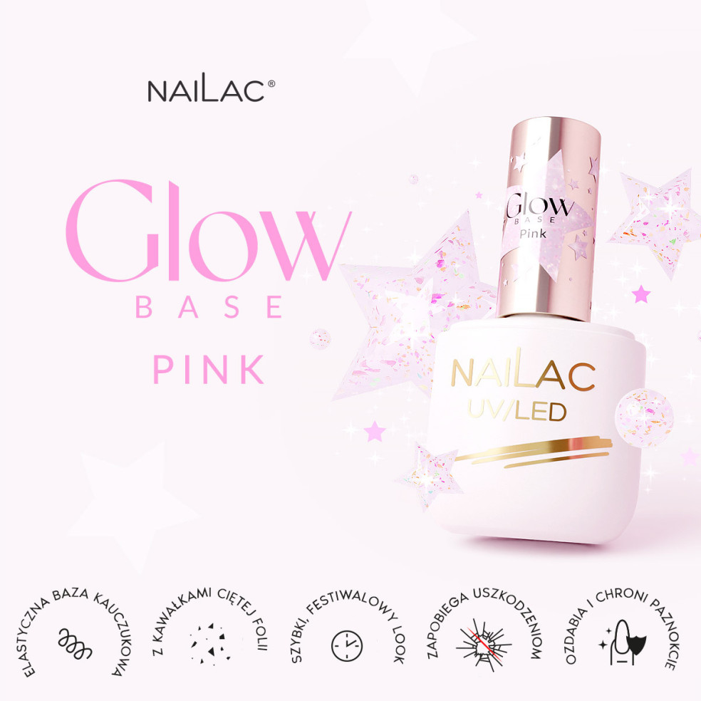 Rubber Base Glow Base Pink NaiLac 7ml