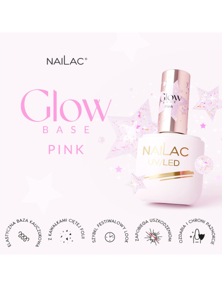 Baza kauczukowa Glow Base Pink NaiLac 7ml