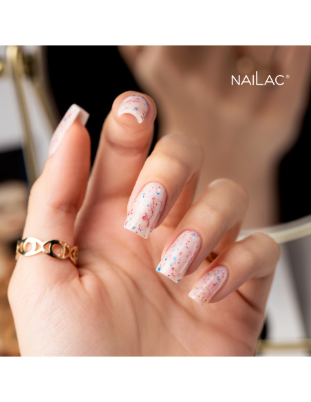 Baza kauczukowa Glammy Base Milk&Confetti NaiLac 7ml