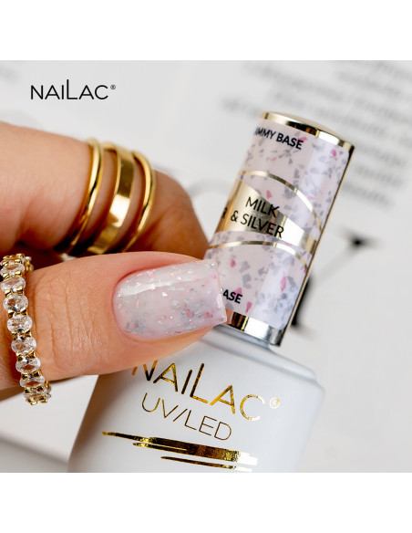 Baza kauczukowa Glammy Base Milk&Silver NaiLac 7ml