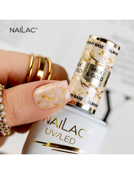 Baza kauczukowa Glammy Base Milk&Gold NaiLac 7ml