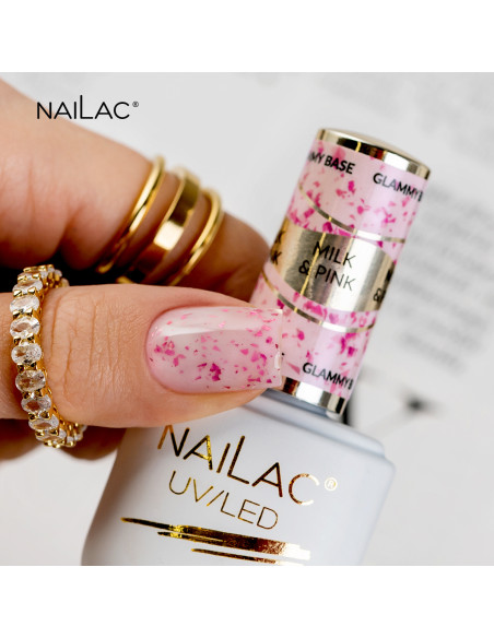Baza kauczukowa Glammy Base Milk&Pink NaiLac 7ml