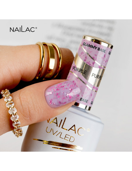 Rubber Base Glammy Base Purple NaiLac 7ml