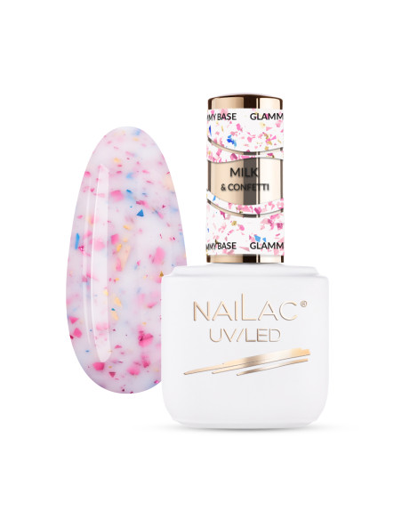 Baza kauczukowa Glammy Base Milk&Confetti NaiLac 7ml