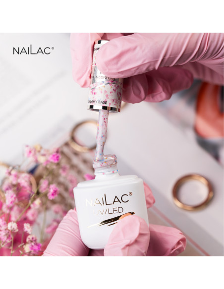 Baza kauczukowa Glammy Base Milk&Confetti NaiLac 7ml