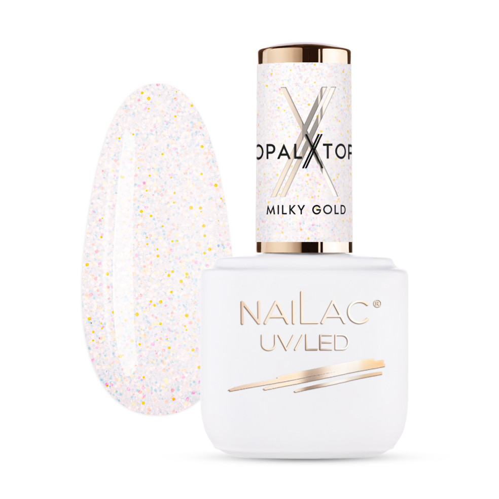 Top hybrydowy OpalX Top Milky Gold NaiLac 7ml