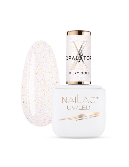 Top hybrydowy OpalX Top Milky Gold NaiLac 7ml