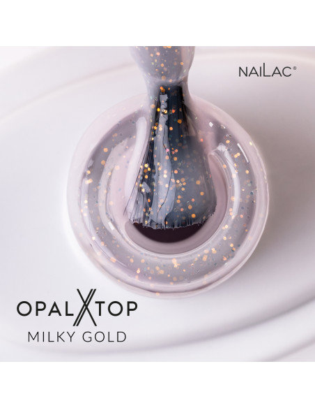 Hybrid top coat OpalX Top Milky Gold NaiLac 7ml
