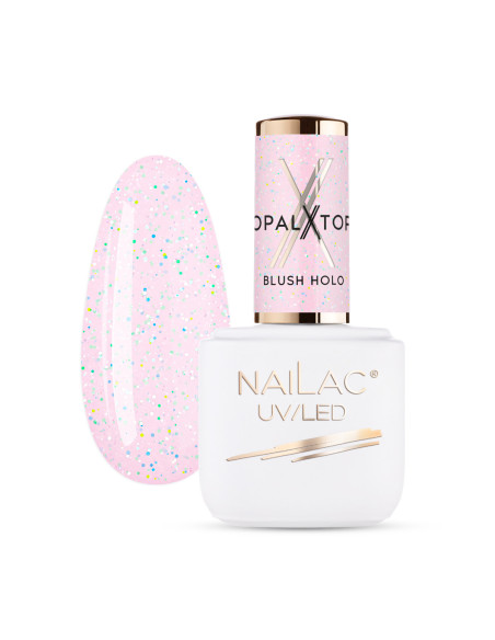 Hybrid top coat OpalX Top Blush Holo NaiLac 7ml
