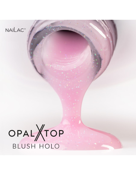 Top hybrydowy OpalX Top Blush Holo NaiLac 7ml