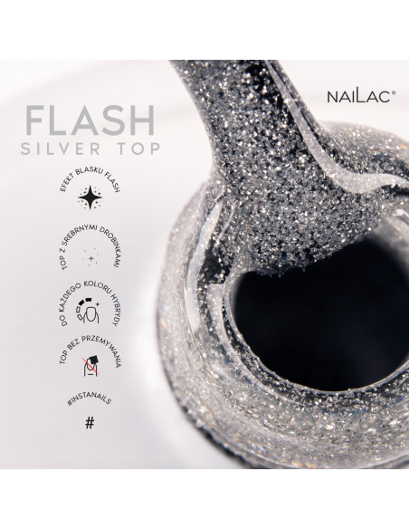 Top hybrydowy Flash Silver Top 7ml NaiLac