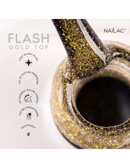 Top hybrydowy Flash Gold Top 7ml NaiLac