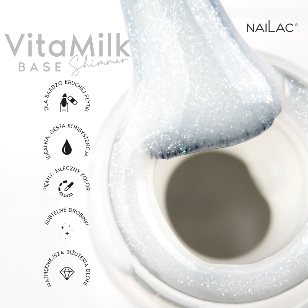 Baza hybrydowa VitaMilk Base Shimmer NaiLac 7ml