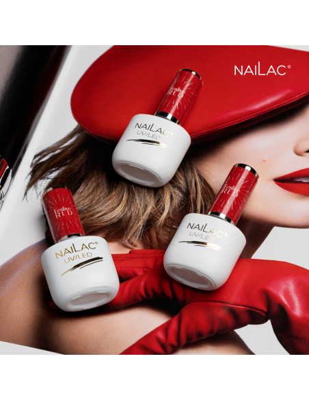 Buteleczki z lakierem hybrydowym w odcieniu klasycznej czerwieni Buteleczki z lakierem hybrydowym w odcieniu klasycznej czerwieni