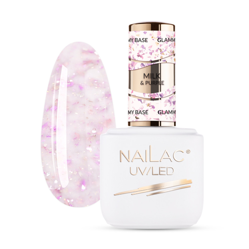 Rubber Base Glammy Base Milk&Purple NaiLac 7ml