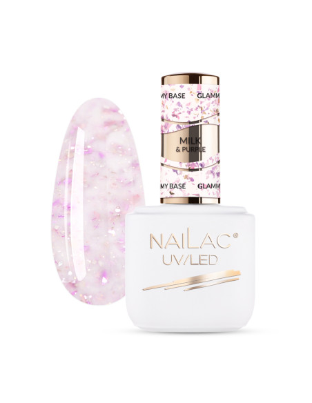 Rubber Base Glammy Base Milk&Purple NaiLac 7ml
