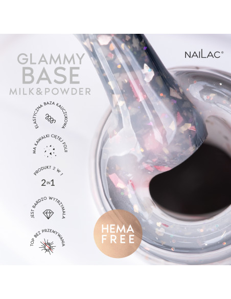 Rubber Base Glammy Base Milk&Powder NaiLac 7ml
