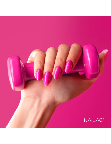 Neonowe różowe paznokcie hybrydowe. Manicure wykonane za pomocą lakieru #495 Neonowe różowe paznokcie hybrydowe. Manicure wykonane za pomocą lakieru #495
