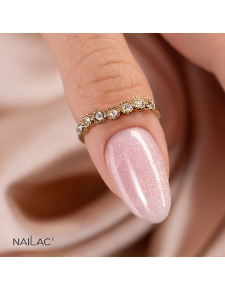 Kciuk pokryty żelem w butelceJelly Bottle Bling Charm w kolorze różowym ze złotym brokatem