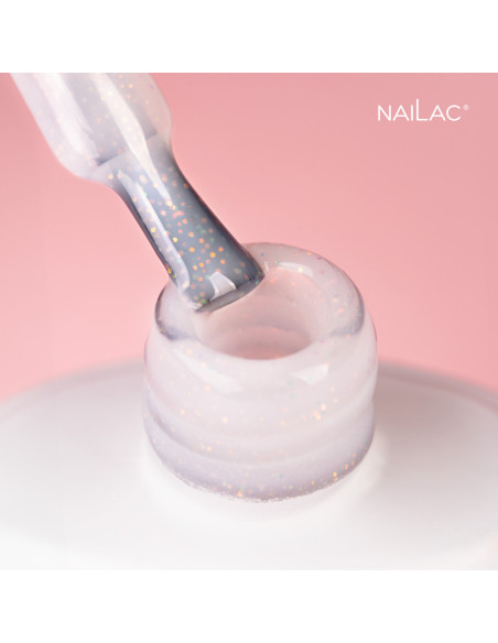 Szyjka butelki z pędzelkiem zanurzonym w mlecznobiałym żelu ze złotymi drobinkami Jelly Bottle Bling Angel Kiss