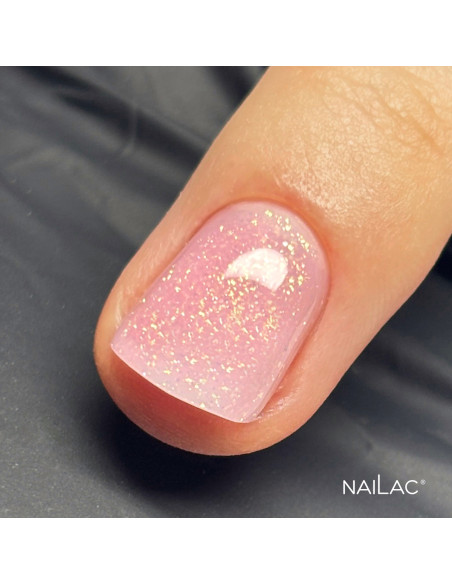 Manicure wykonany za pomocą żelu w butelce Jelly Bottle Bling Sunrise