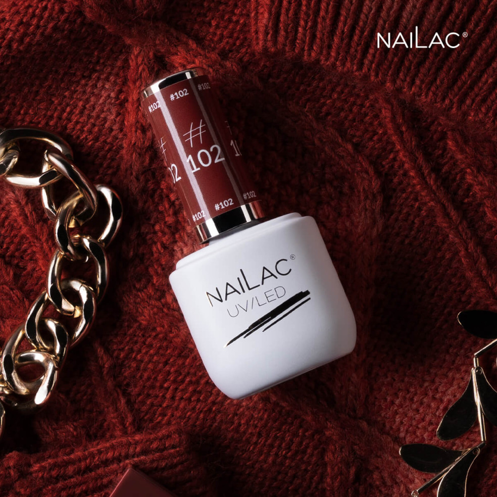 Butelka z lakierem hybrydowym w kolorze bordowym