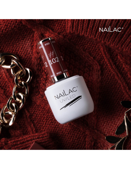 Butelka z lakierem hybrydowym w kolorze bordowym