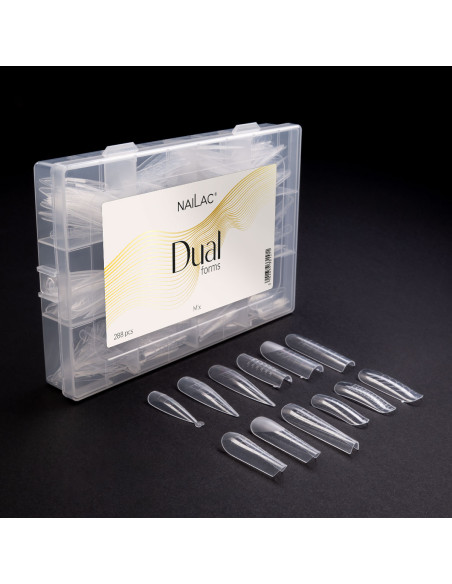 Dual Forms Mix NaiLac - górne formy do żelu i akrylożelu 12 kształtów 288 szt