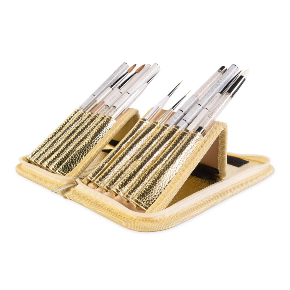 Gold Nailac manicure brush organizer