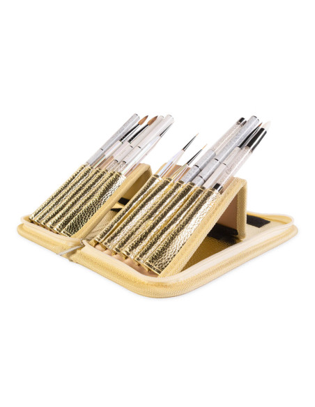 Gold Nailac manicure brush organizer