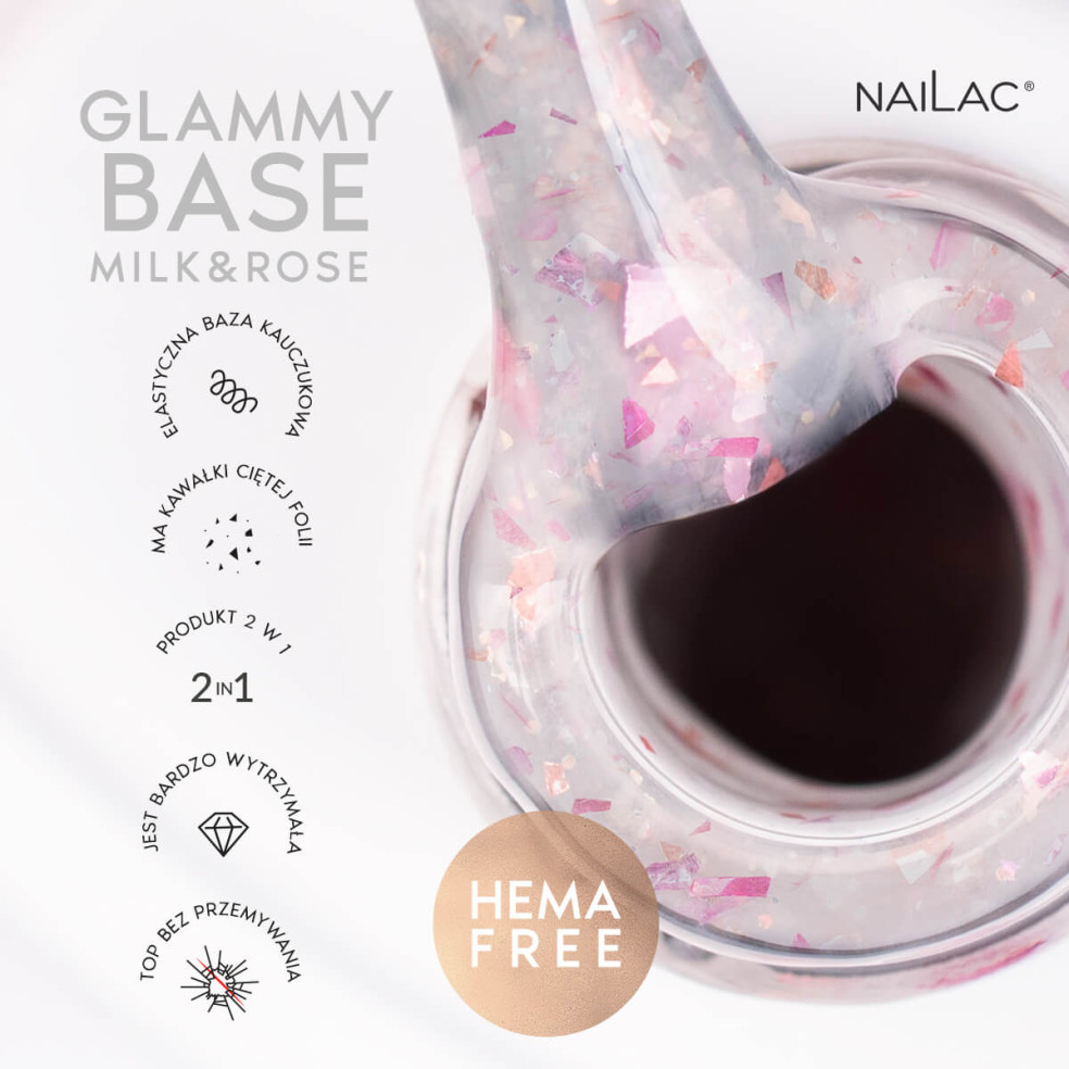 Rubber Base Glammy Base Milk&Rose...