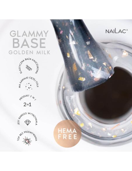 Rubber Base Glammy Base Golden Milk NaiLac 10ml