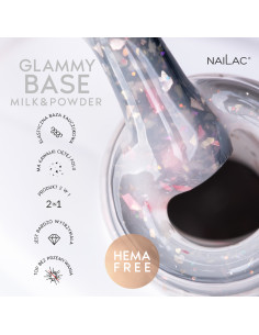Baza kauczukowa Glammy Base Milk&Powder NaiLac 10ml 2