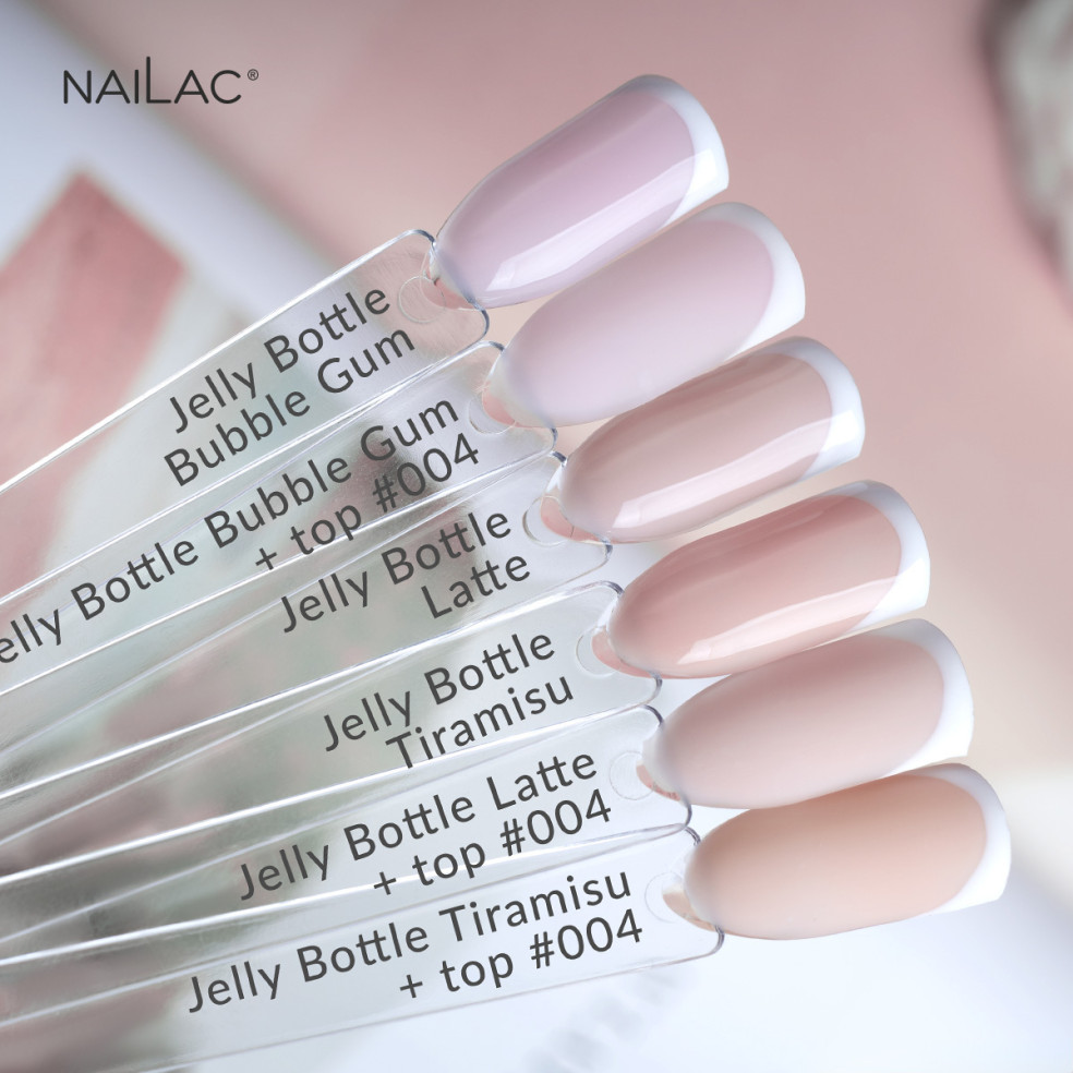 Wzorniki przedstawiające różne odcienie żeli w butelce Jelly Bottle